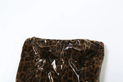 Leopard Print Strapless Mini Dress