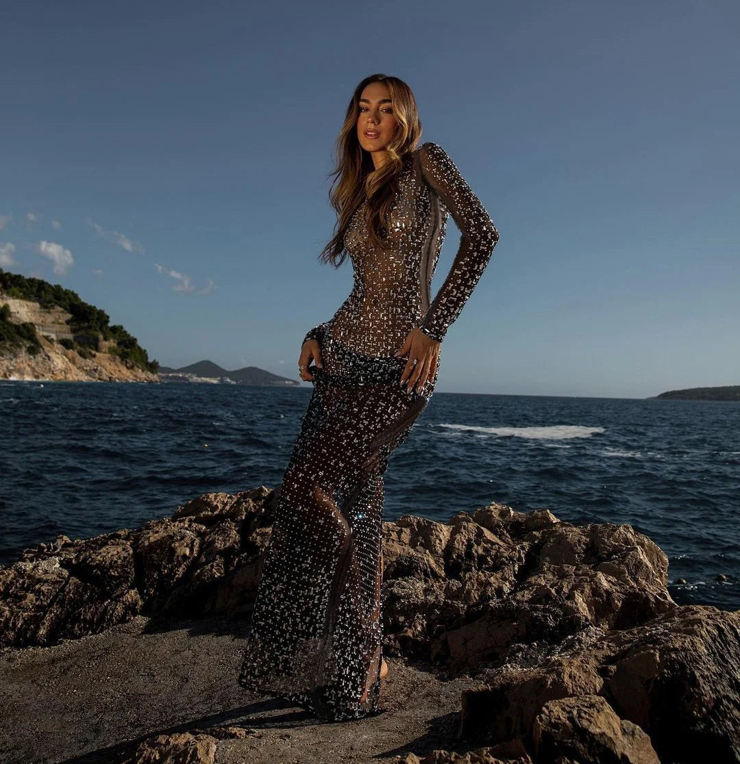 Glitter Diamond Sparkling Maxi Dress