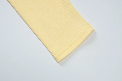Yellow O-Neck Long Sleeve Cardigan