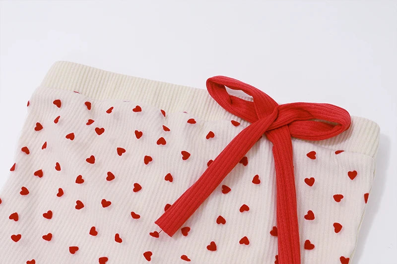 Red Strapless Polka Dot Lace Crop Top