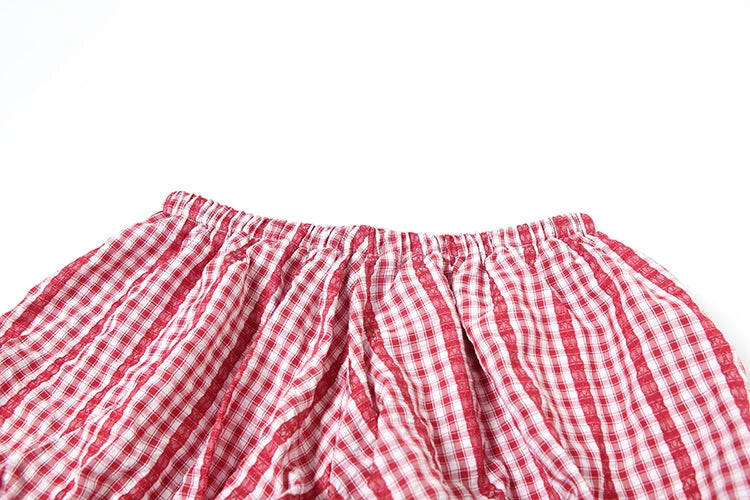 Red Striped Backless Two Piece Set