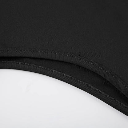 Sleeveless Shirring Spaghetti Strap Bodysuit - Black