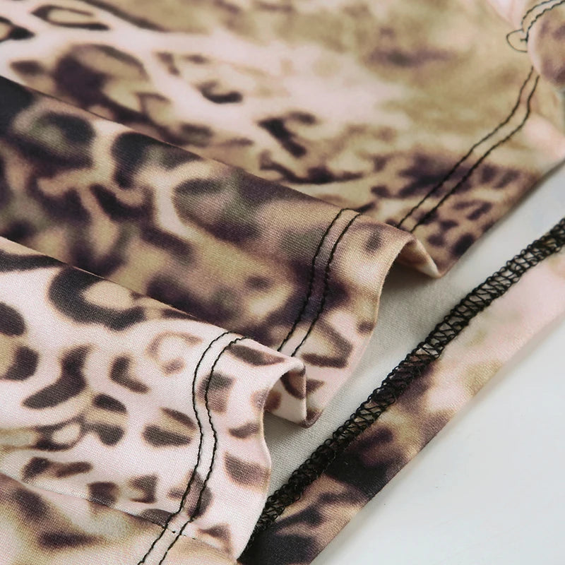 Leopard Two Piece of Set Camiole and Slim Short