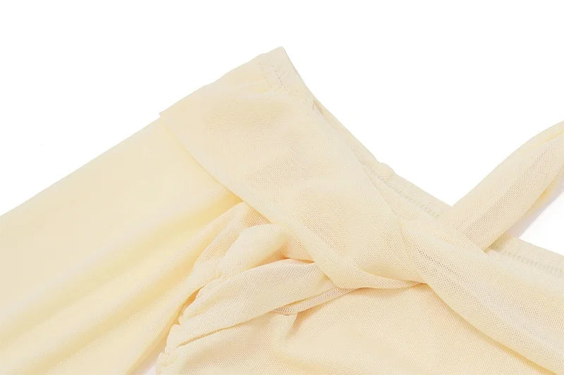 Apricot Ruched Halter Long Sleeve Shirt