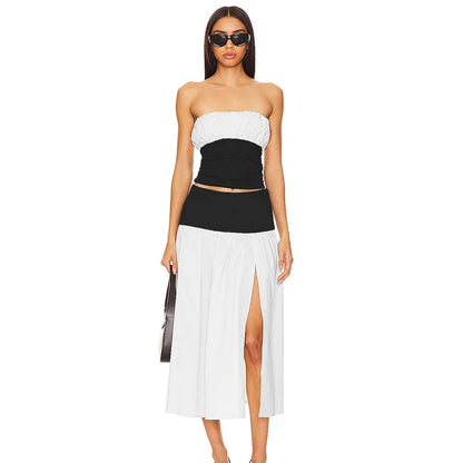 Bellazair White Strapless Backless Two-Piece Set