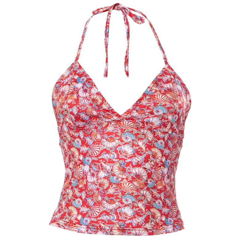V-Neck Slim Halter Top