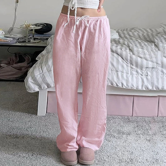 Loose Sweatpants Joggers Pink Trousers Retro Pants