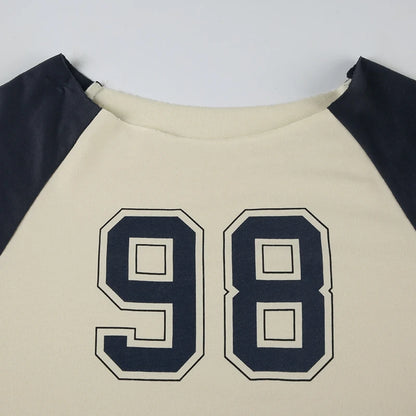 Looe Shirt Slah Neck Patchwork