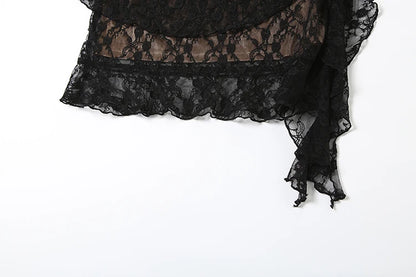 Chic 2 Piece Set: Low-Neck Bodysuits with Tassel Skirts