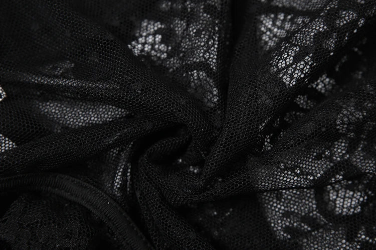 Black See Through Lace Bodysuit