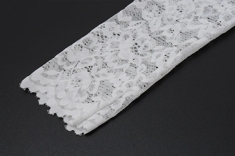 White Lace Hollow Out Sleeveless Sheath Maxi Dress