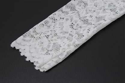 White Lace Hollow Out Sleeveless Sheath Maxi Dress