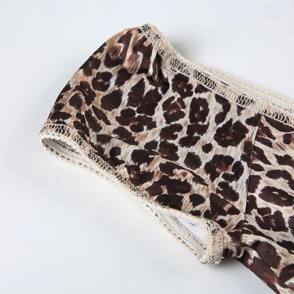 Leopard V-Neck Slim Fit Top
