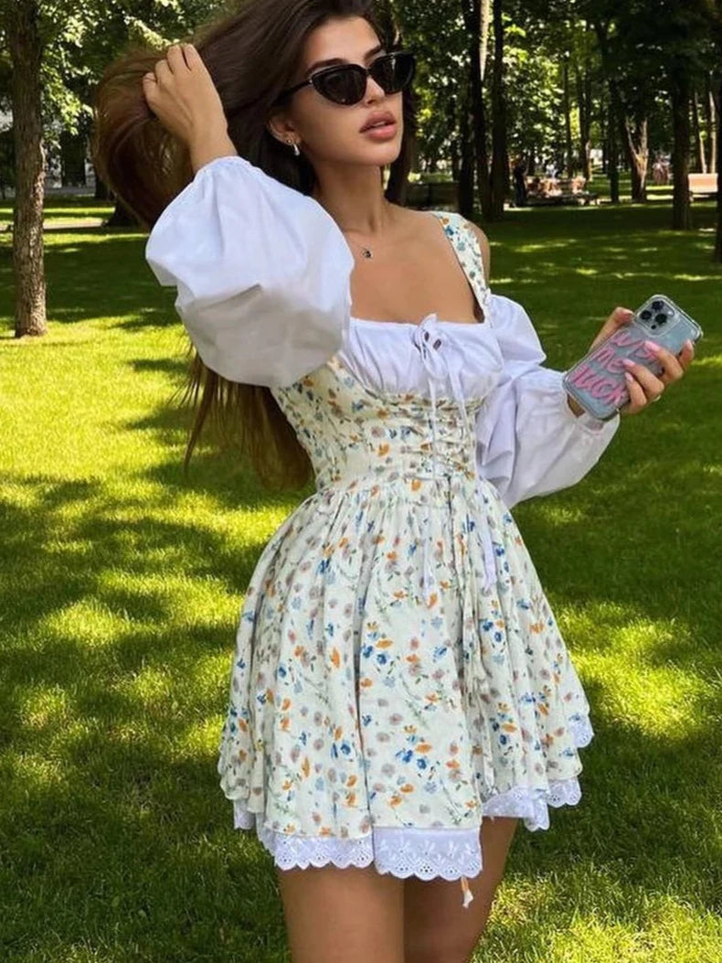 Slim Puff Sleeve Mini Dress