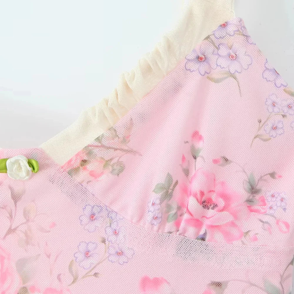 Pink Floral Mini Dress
