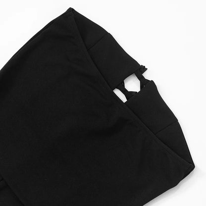 Black Bow Hollow Out Tank Top