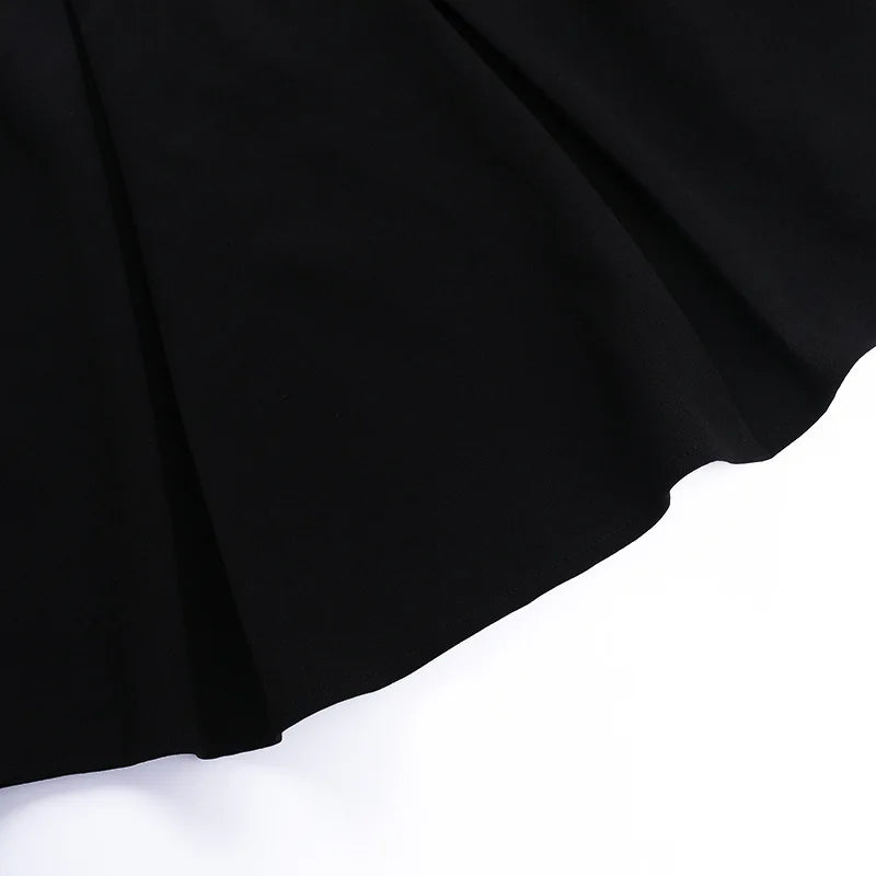 Chic Pearl Long Sleeve High Waist Mini Dress