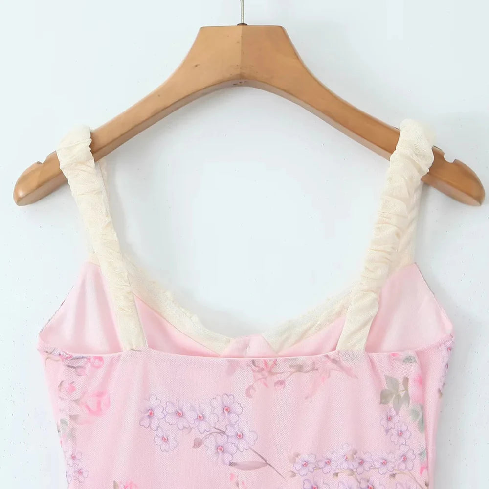 Pink Floral Mini Dress