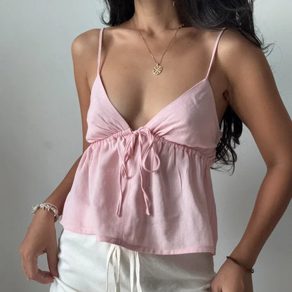 Off Shoulder V-Neck Backless Top