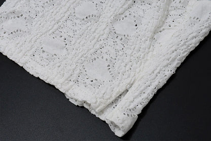 White Lace Hollow Two Piece Set
