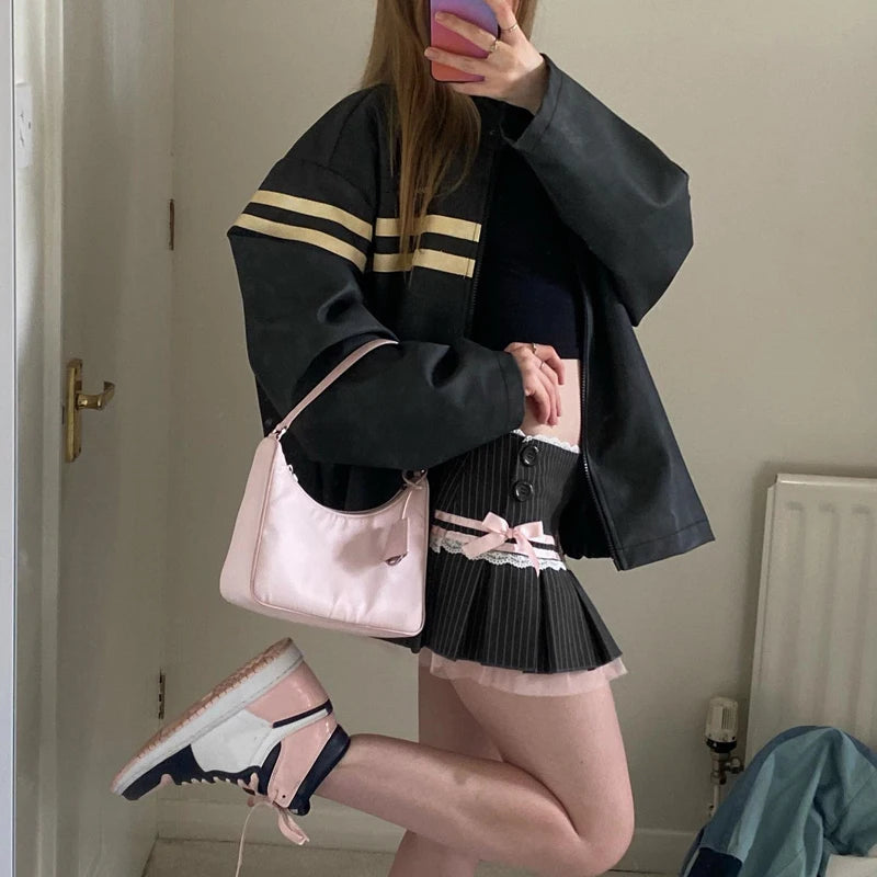 Black High-Waist Mini Skirt