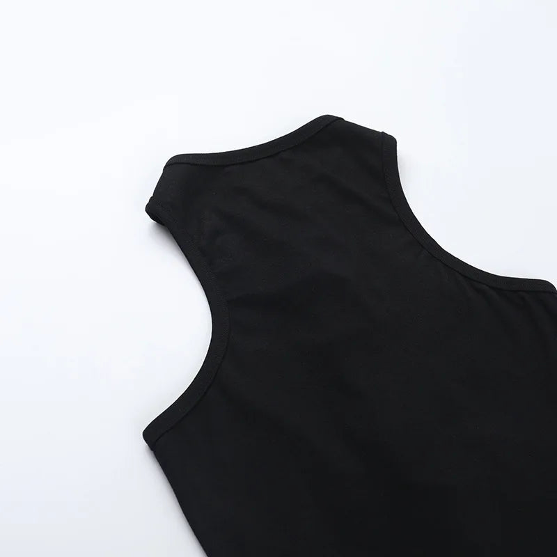 Black Hollow Out Crop Top