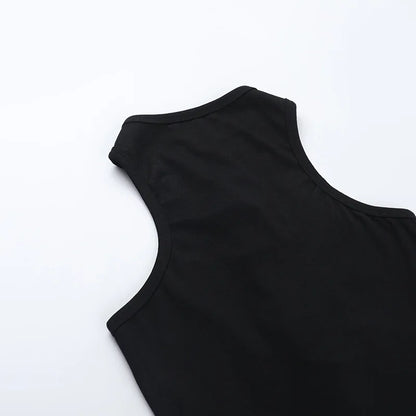 Black Hollow Out Crop Top