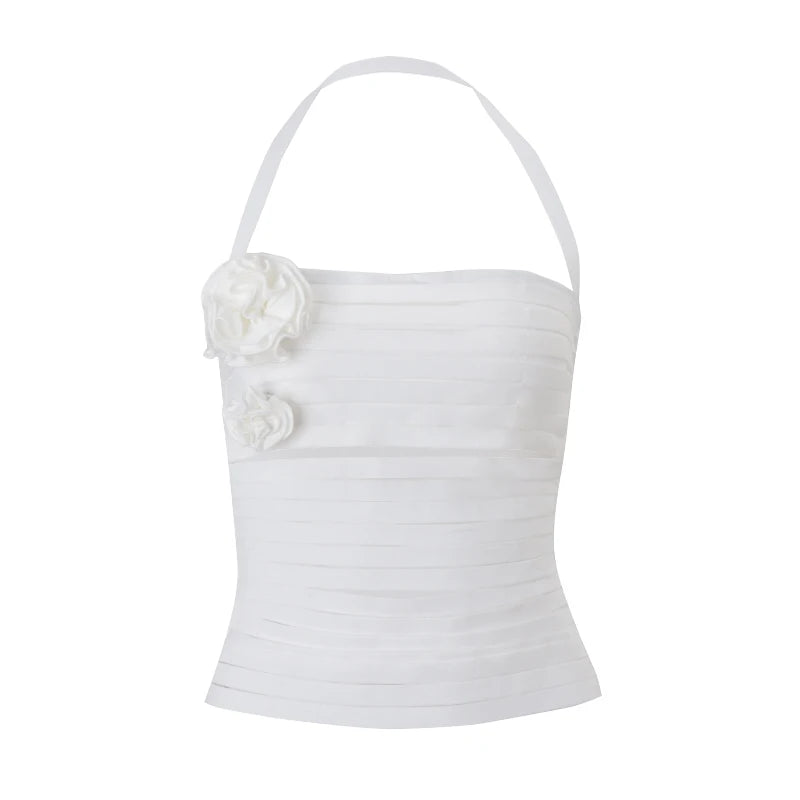 Off Shoulder Halter Backless Tank Top
