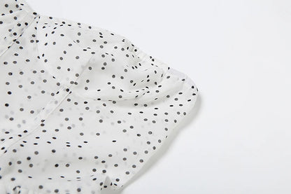 Dots Print Mini Bodycon Dress with Long Scarf