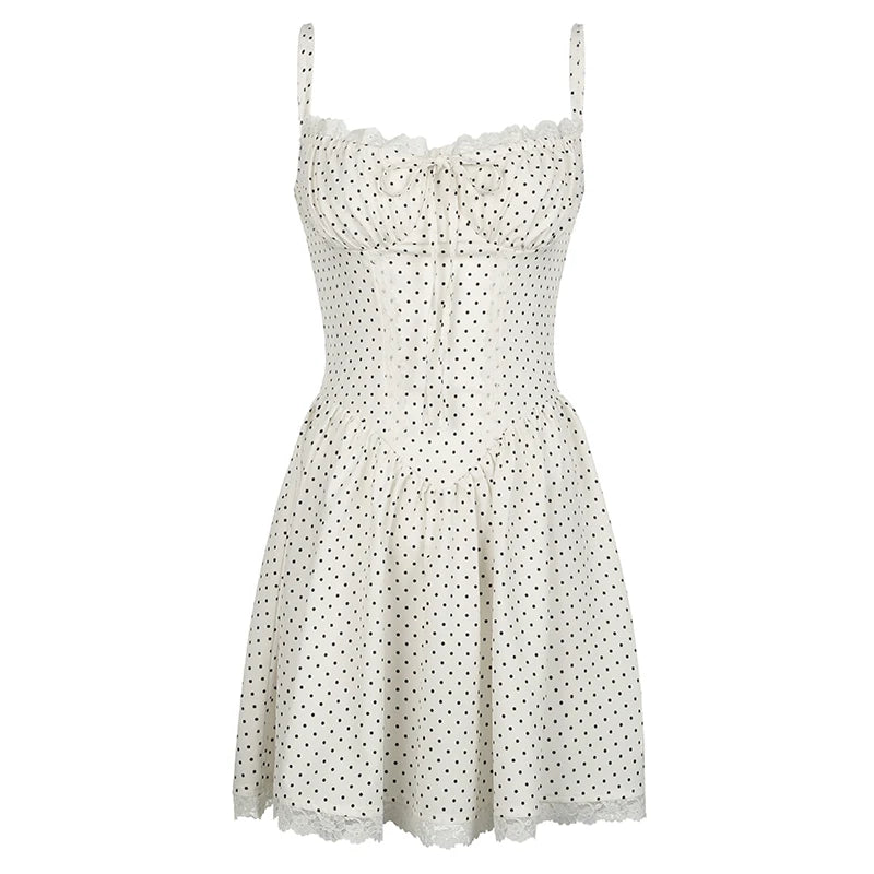 White Polka Dot Mini Dress