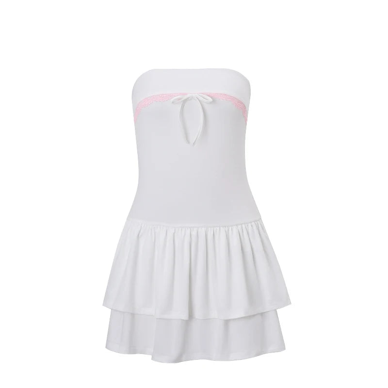 Strapless Slim Backless Ruched Mini Dress