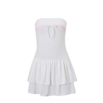 Strapless Slim Backless Ruched Mini Dress