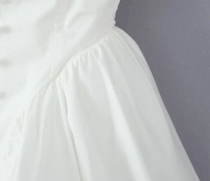 White V Neck Cape Sleeve Mini Dress