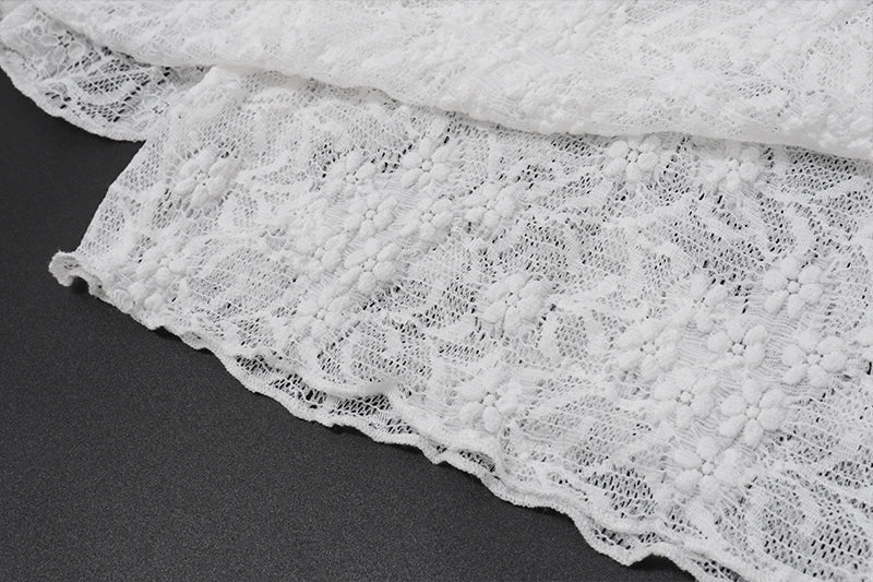 White Lace Sleeveless Crop Top