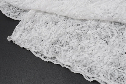 White Lace Sleeveless Crop Top