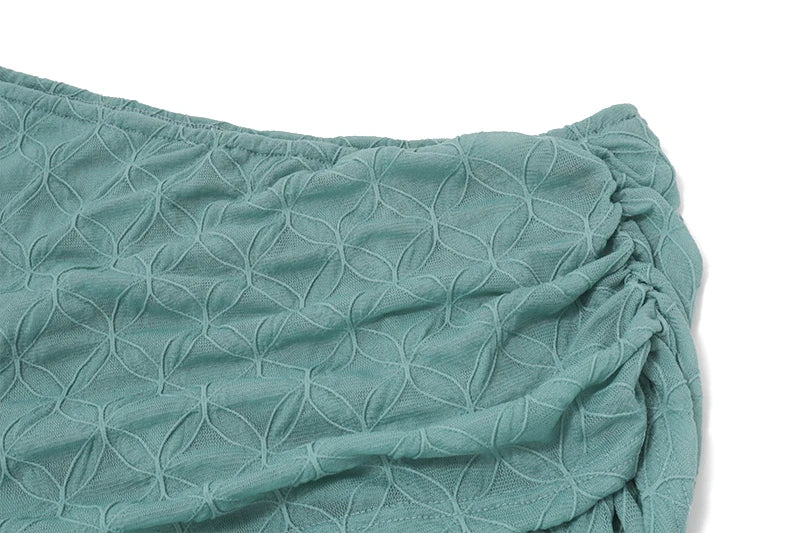Green Lace Mesh Long Sleeve Shirt