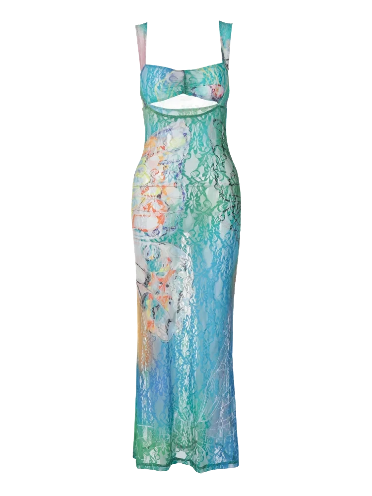 Green Bodycon Maxi Dress