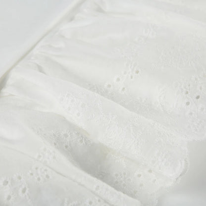 White Embroidery Mini Skirt with Shorts