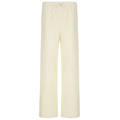 Thermal Lined Comfy Trousers with Adjustable Drawstring Beige