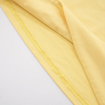 Yellow V-Neck Flared Loose Long Sleeve Slim Top