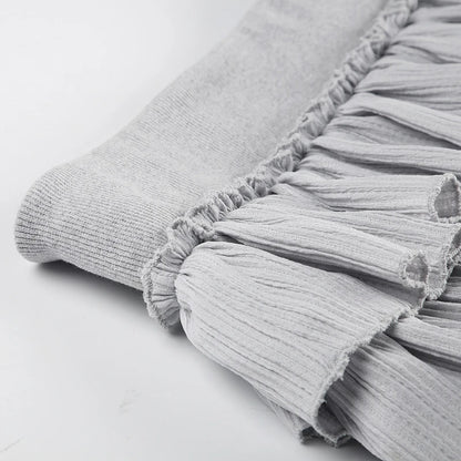 Gray Patchwork A-Line Mini Skirt