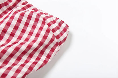 Plaid Corset Top with Fluffy Hem - Backless Tank