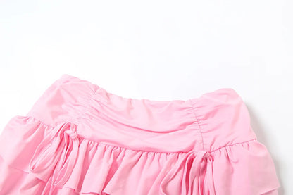 Halter Swing Collar Tank Top & Tiered Skirt Set