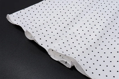 White Polka Dot Top and Long Skirt Two Piece Set
