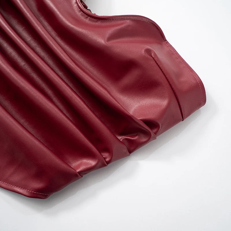 Red Bustier Slim Two Piece Set