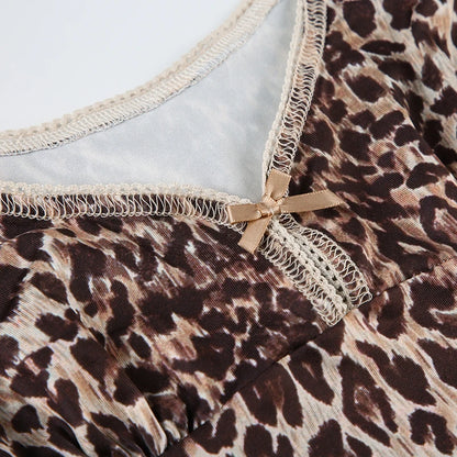 Leopard V-Neck Slim Fit Top