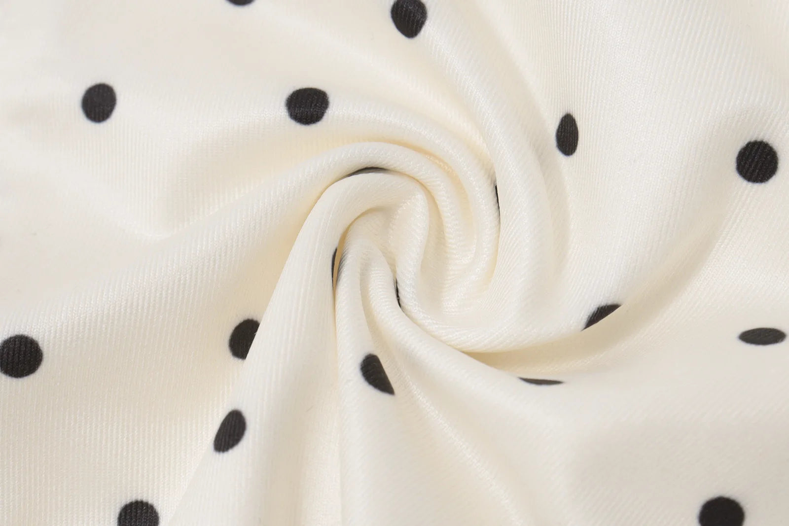 White Polka Dot Off Shoulder Long Sleeve Top
