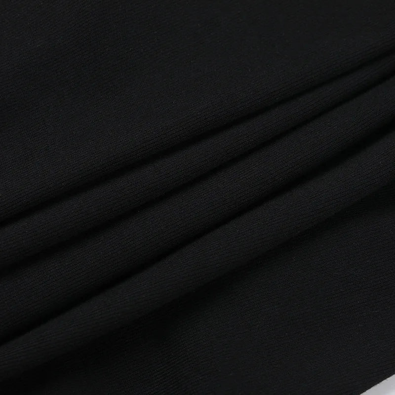 Black Hollow Out Crop Top