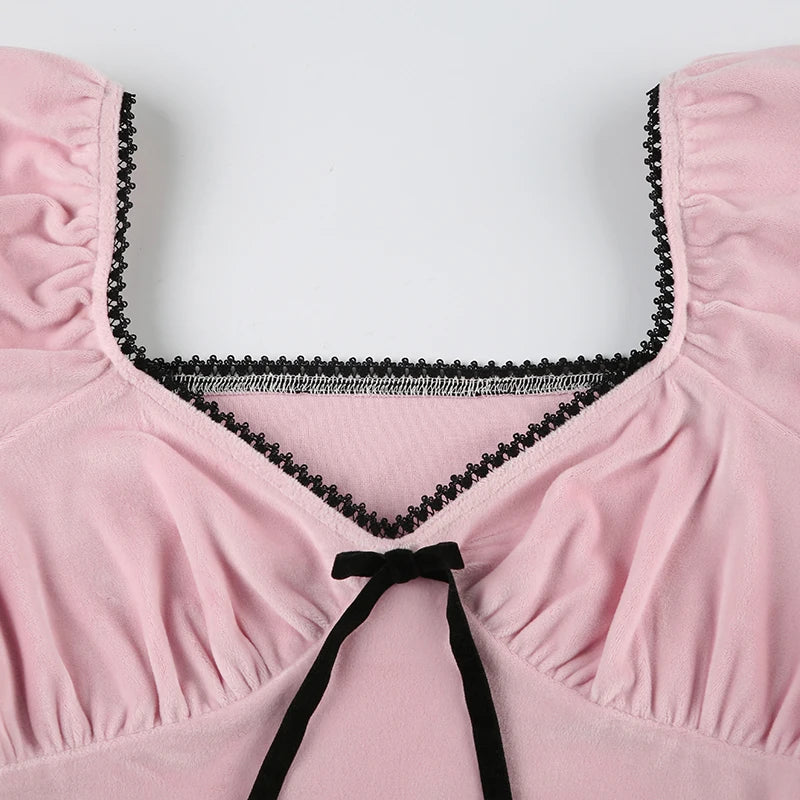 Pink Lace Crop Top