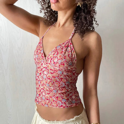 V-Neck Slim Halter Top